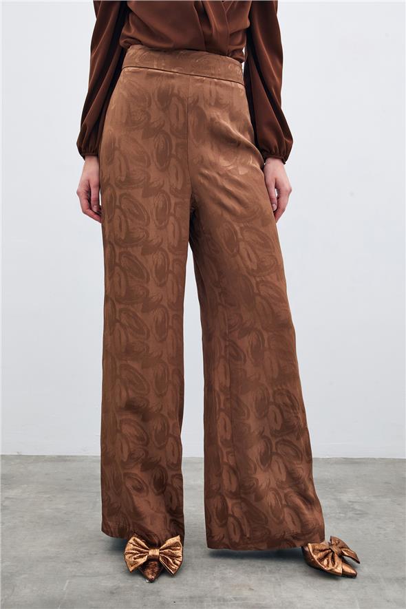 Jakarlı Salaş Pantolon - Kahve