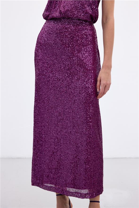 Karolin Midi Etek - Mürdüm