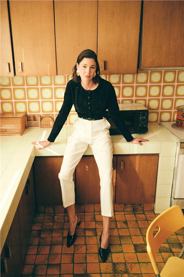 Kemerli Pantolon - Ekru