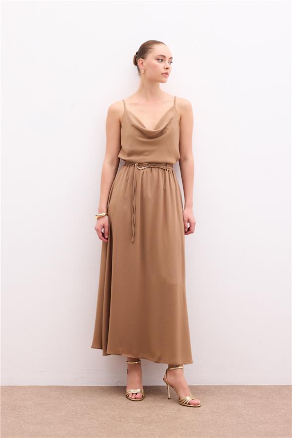 Kemerli Uzun Etek - Vizon