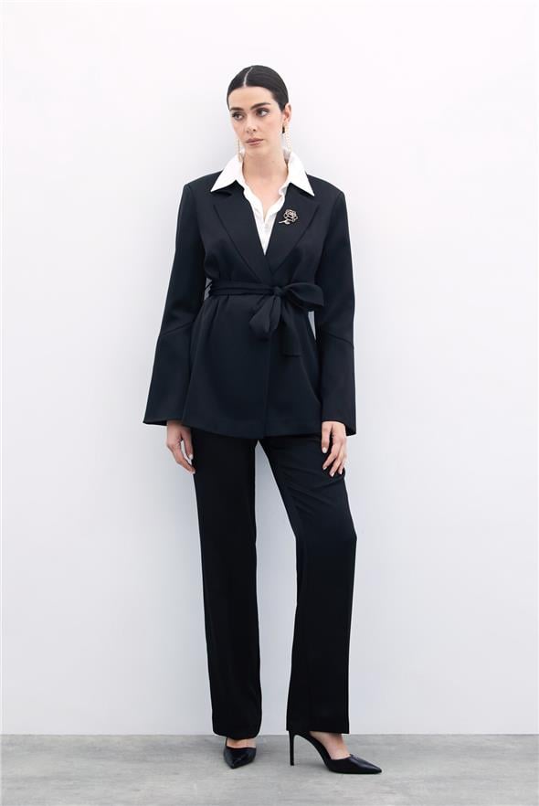 Klasik Düz Pantolon - Siyah