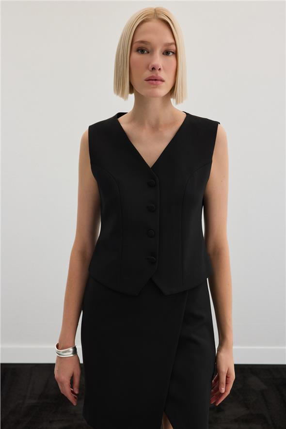 Klasik Yelek - Siyah