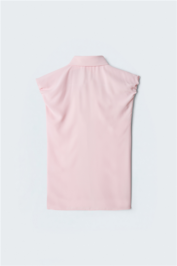 Kol Detaylı Gömlek - Pembe