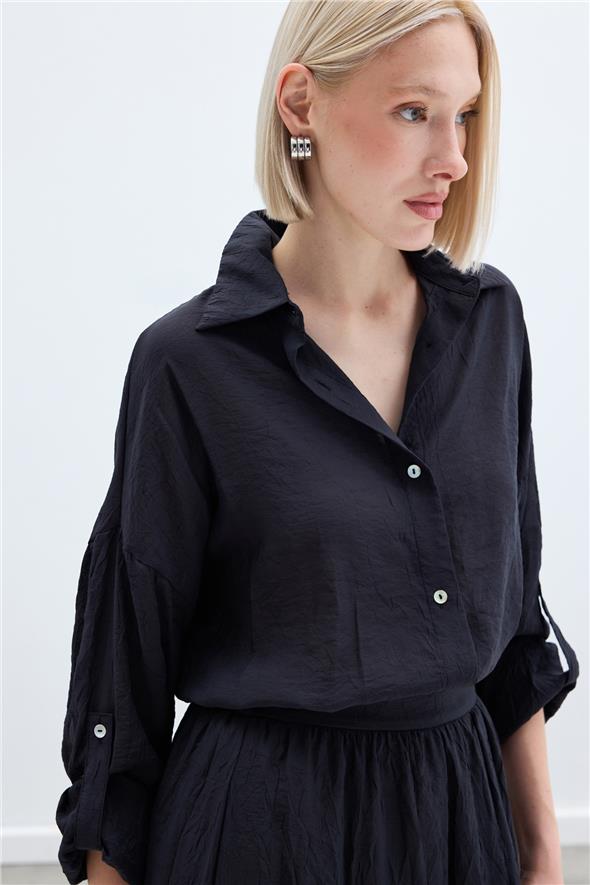 Kol Detaylı Salaş Gömlek - Antrasit