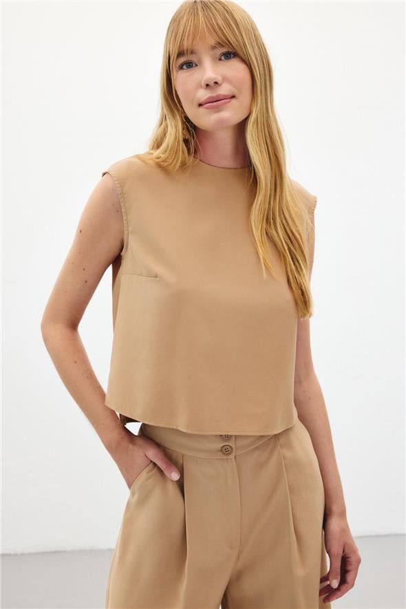 Kolsuz Salaş Bluz - Camel