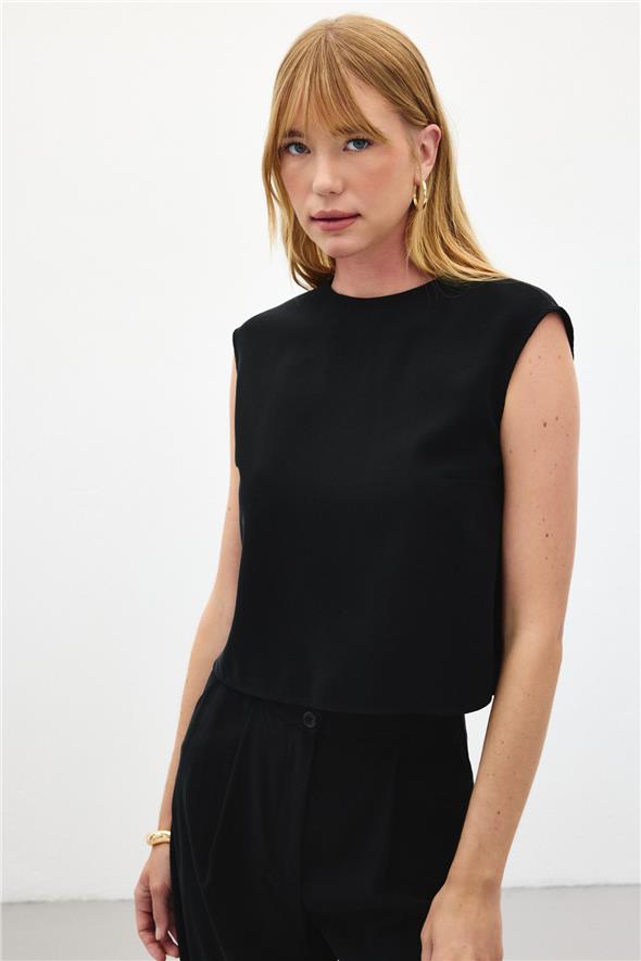 Kolsuz Salaş Bluz - Siyah