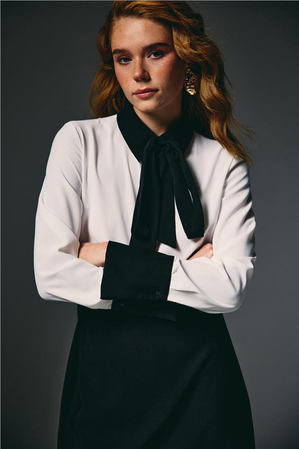 Kontrast Klasik Gömlek - Ekru