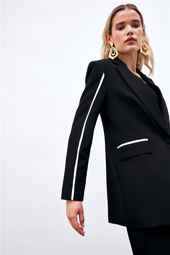 Kontrast Salaş Ceket - Siyah