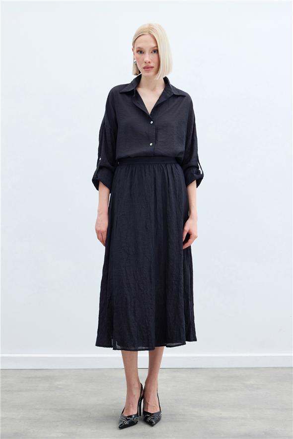 Kraşlı Kloş  Etek - Antrasit