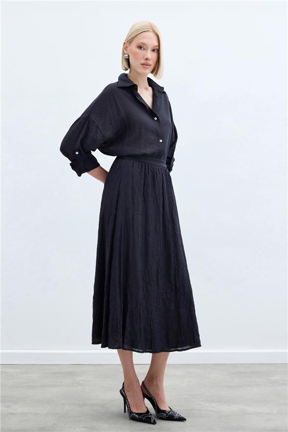 Kraşlı Kloş  Etek - Antrasit