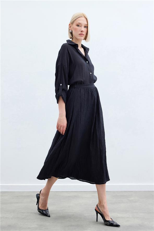 Kraşlı Kloş  Etek - Antrasit