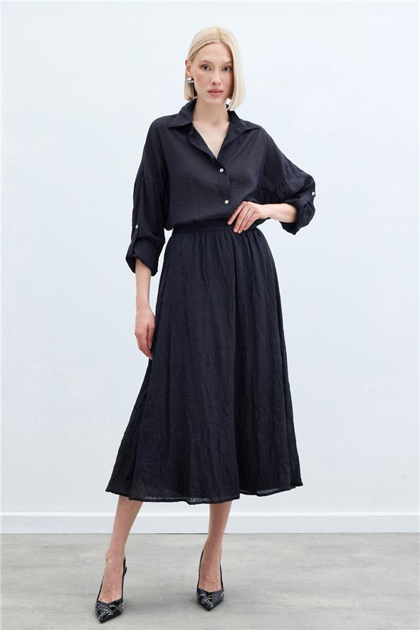 Kraşlı Kloş  Etek - Antrasit