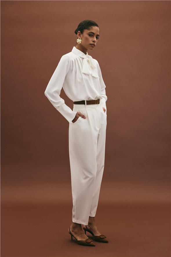 Lena Havuç Pantolon - Ekru