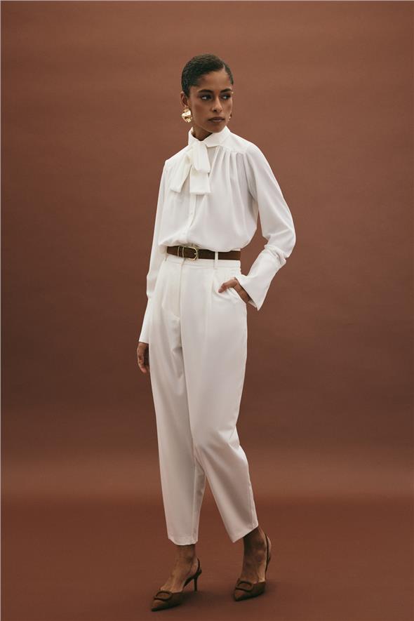 Lena Havuç Pantolon - Ekru