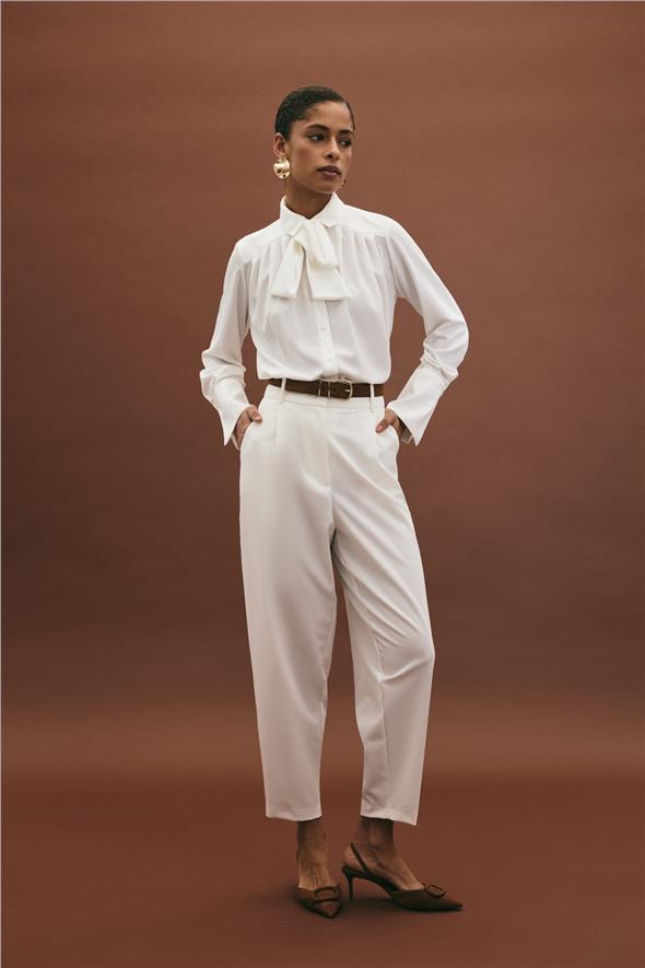 Lena Havuç Pantolon - Ekru