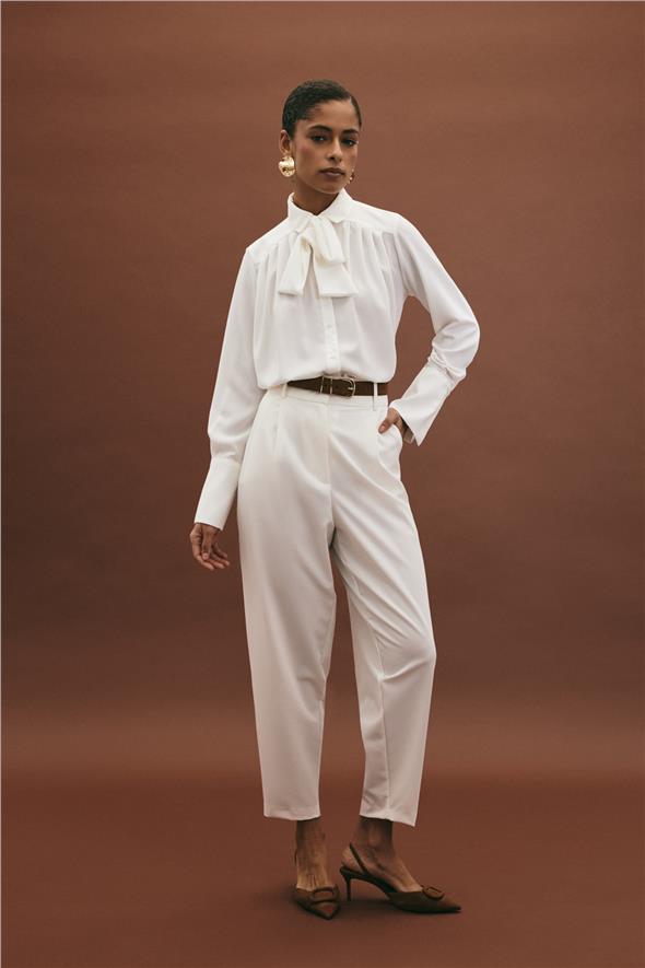 Lena Havuç Pantolon - Ekru