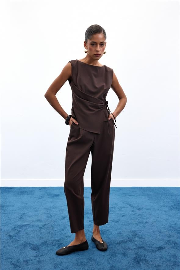 Lena Havuç Pantolon - Kahve