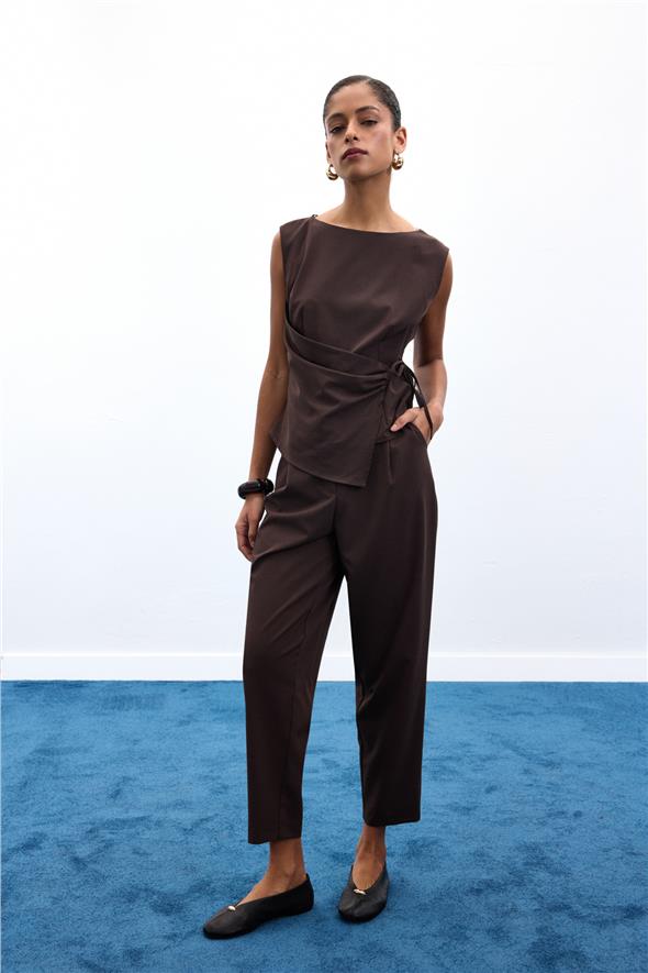 Lena Havuç Pantolon - Kahve