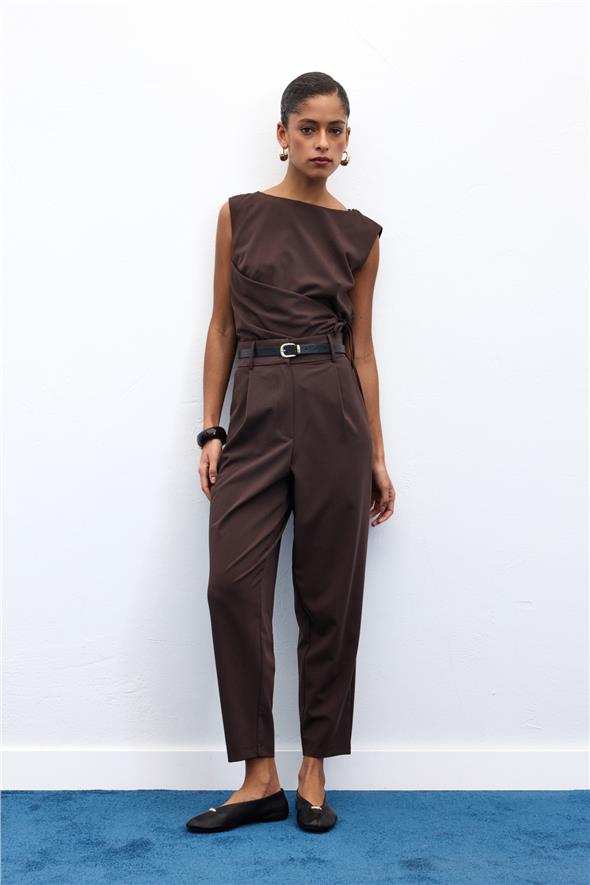 Lena Havuç Pantolon - Kahve