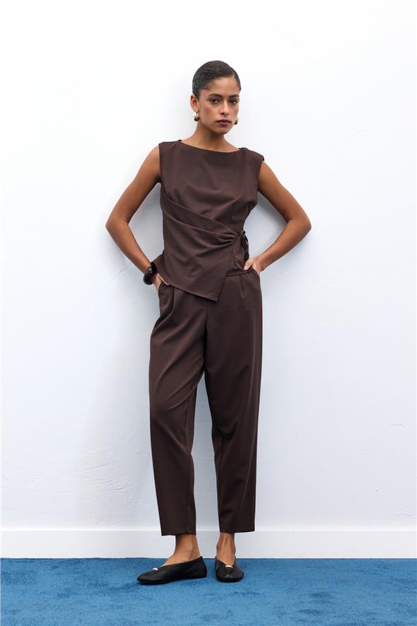 Lena Havuç Pantolon - Kahve