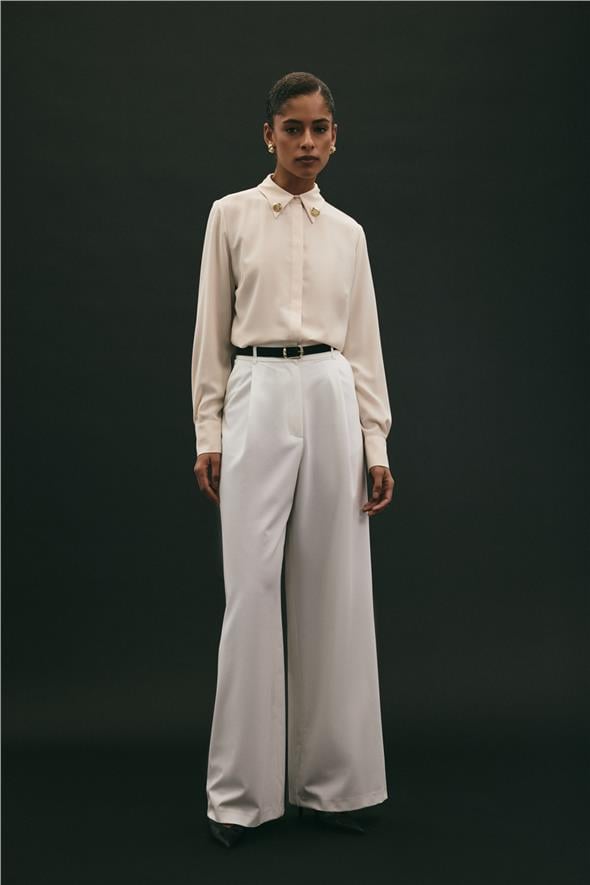 Lena Palazzo Pantolon - Ekru