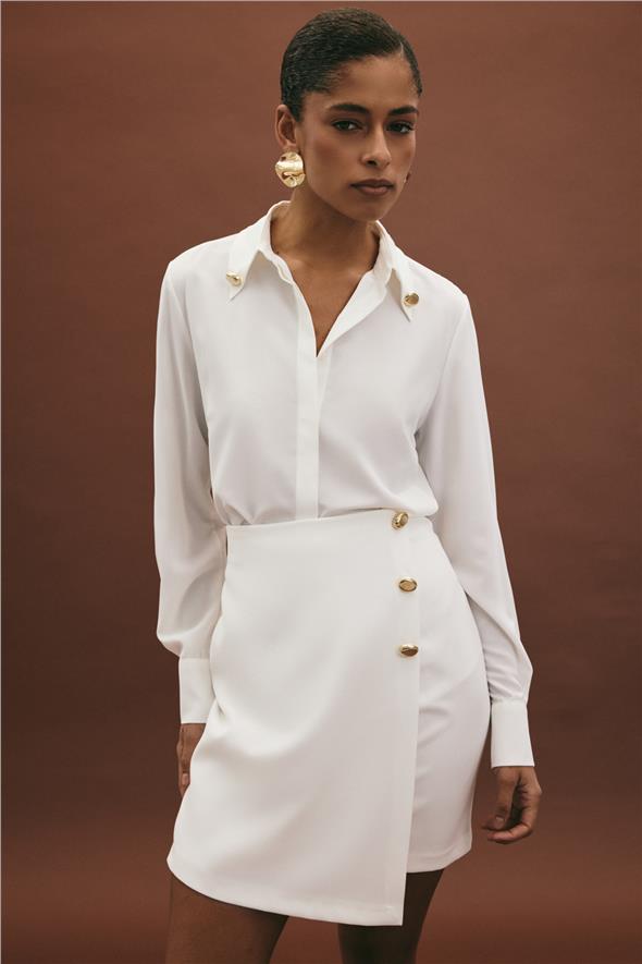 Lucy Mini Etek - Ekru