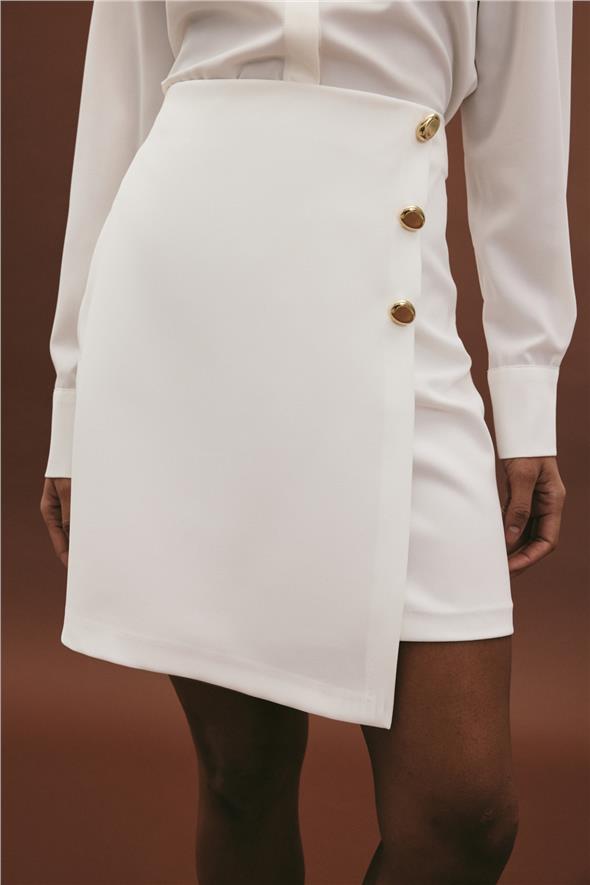Lucy Mini Etek - Ekru