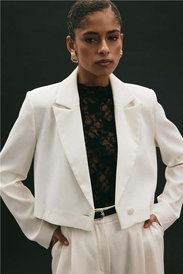 Luna Kısa Ceket - Ekru