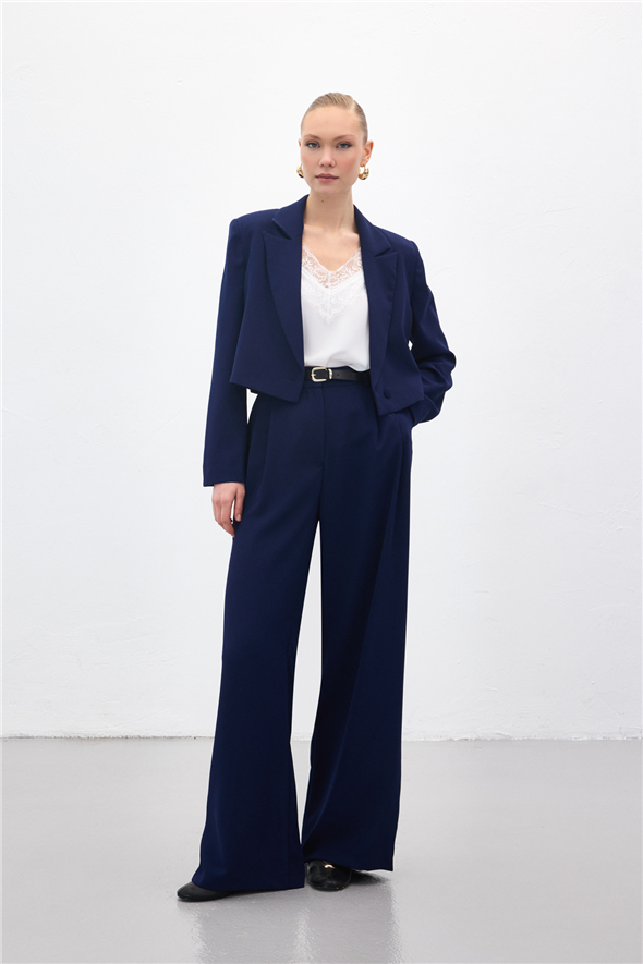 Luna Krep Pantolon - Lacivert