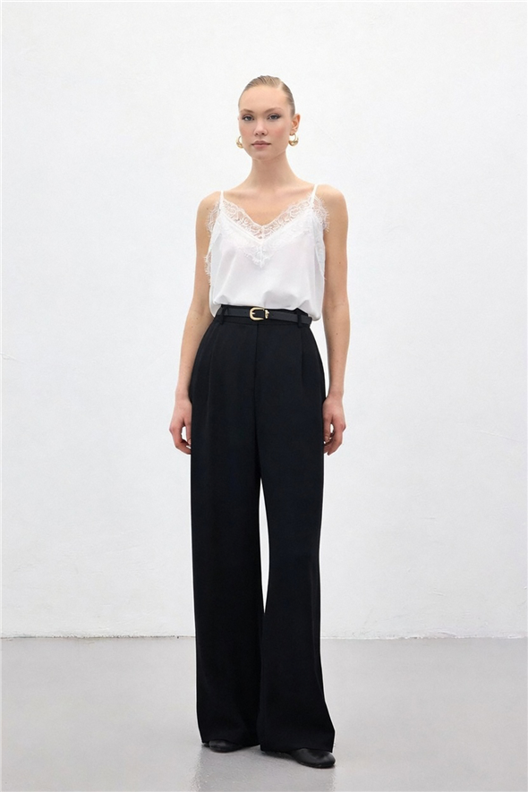 Luna Krep Pantolon - Siyah