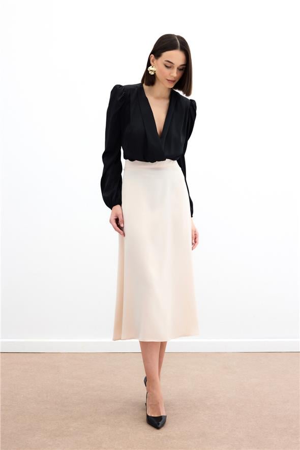 Midi Boy Saten Etek - BEJ