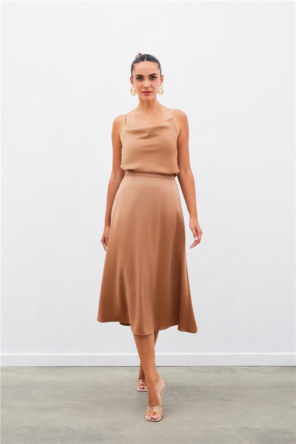 Midi Boy Saten Etek - CAMEL
