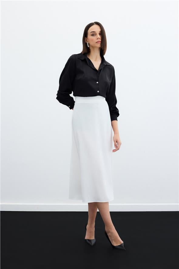 Midi Boy Saten Etek - EKRU