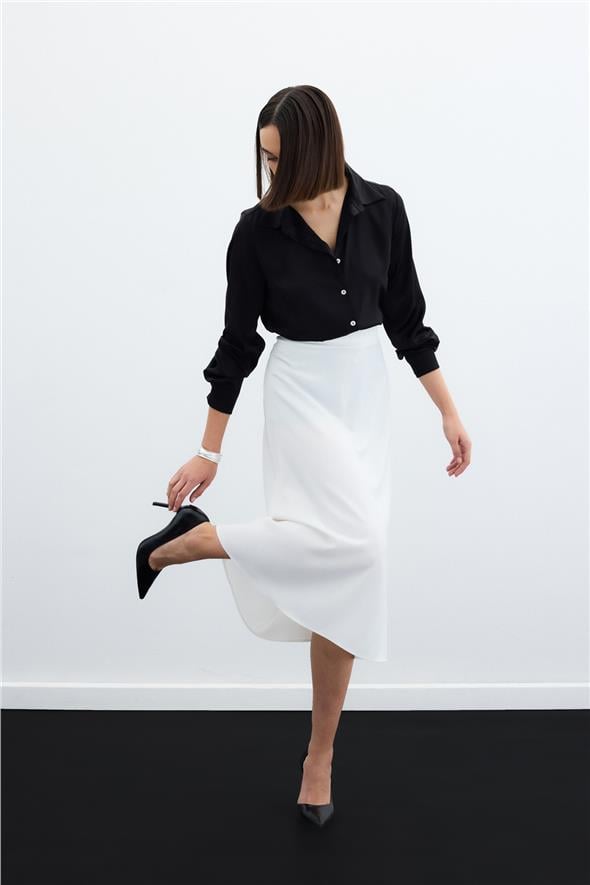 Midi Boy Saten Etek - EKRU