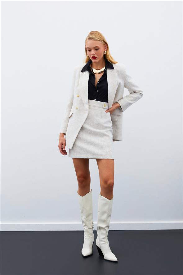 Mini Boy Tüvit Etek - Bej