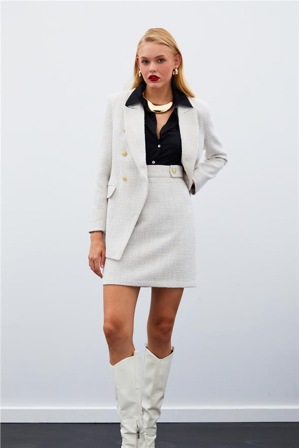 Mini Boy Tüvit Etek - Bej