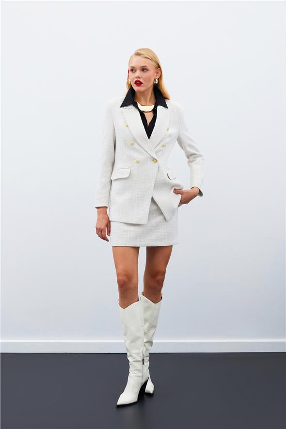 Mini Boy Tüvit Etek - Bej