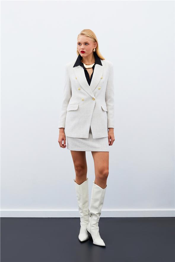 Mini Boy Tüvit Etek - Bej