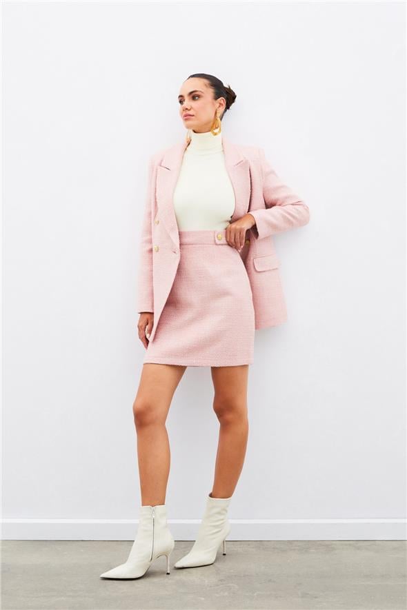 Mini Boy Tüvit Etek - Pembe