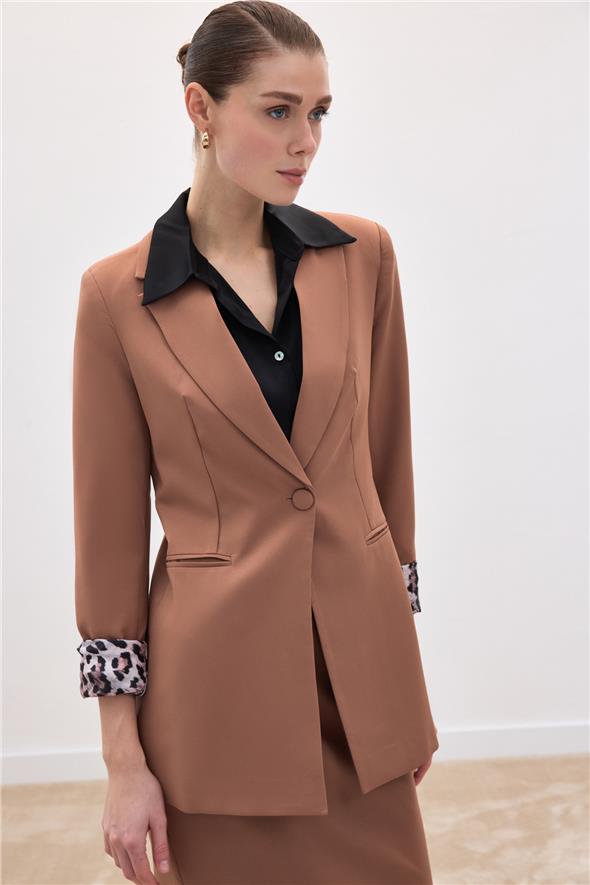 Mono Yaka Klasik Ceket - CAMEL