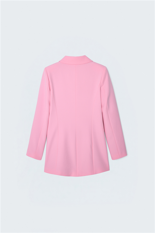 Mono Yaka Klasik Ceket - Pembe