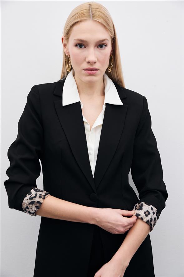 Mono Yaka Klasik Ceket - SİYAH