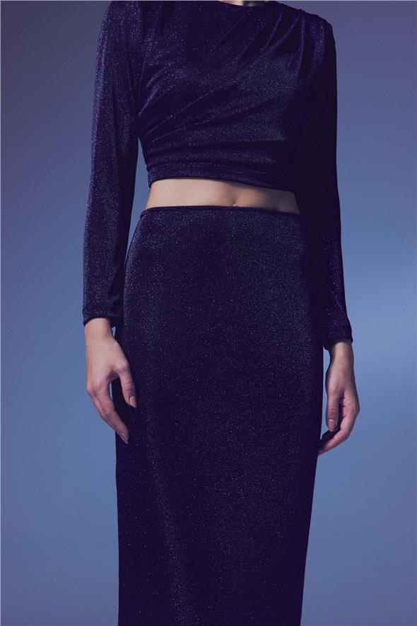 Parlak Kalem Etek - Lacivert