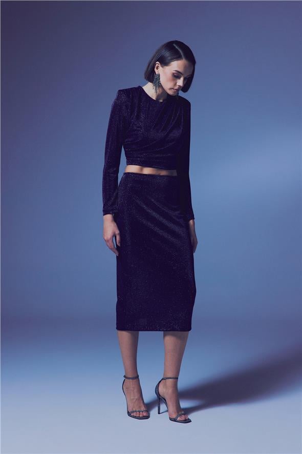 Parlak Kalem Etek - Lacivert