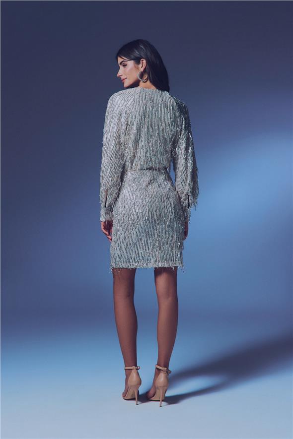 Payet Detaylı Mini Etek - Bej