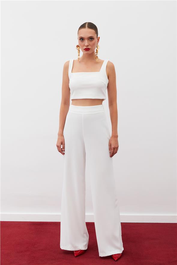 Salaş Krep Pantolon - Ekru