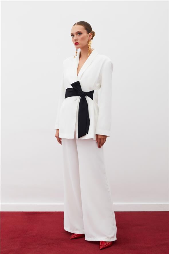 Salaş Krep Pantolon - Ekru