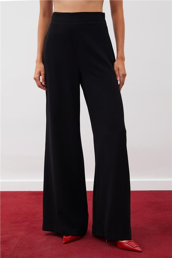 Salaş Krep Pantolon - Siyah