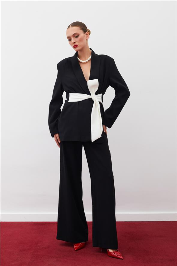 Salaş Krep Pantolon - Siyah