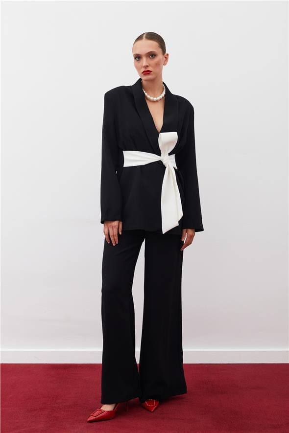 Salaş Krep Pantolon - Siyah